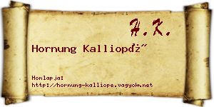 Hornung Kalliopé névjegykártya